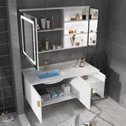 名威堡岩板组合套装，现代简约轻奢智能卫生间，洗漱台面洗手脸盆浴室