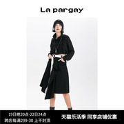 lapargay纳帕佳春季女装，黑色上衣欧美时尚，休闲长袖两件套外套