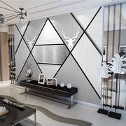 电视背景墙壁纸现代简约墙纸几何线条客厅3d立体影视墙壁布高级感