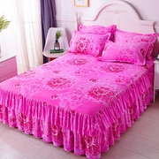 韩式床裙三件套席梦思，喜庆床罩床套床盖，床笠1.2米1.5米1.8米2米床