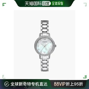 香港直邮emporioarmani阿玛尼男女款手表银色，精致钢制ar11484