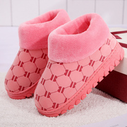 冬季高帮棉拖鞋女全包跟加绒厚底毛毛保暖居家室内防滑带后跟棉鞋