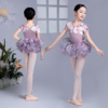 舞蹈服儿童女春季高端芭蕾舞，练功服丝绒长袖连体开档体操服