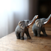 手作手工雕刻木雕，大象摆件小动物摆件，木质小玩意木制工艺品