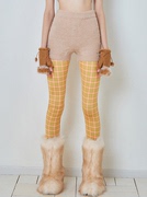 CRANK 22冬季安哥拉兔毛针织纯色美式外穿打底短裤睡裤运动裤女