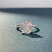 3克拉培育高碳钻s925纯银戒指轻奢满钻镶嵌冰花切工艺指环饰品