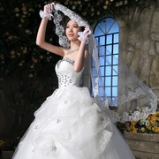 速发软纱新娘头纱蕾丝婚纱配件礼服白色175cm以上