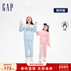 Gap女童冬季LOGO加绒卫衣卫裤两件套儿童装保暖套装857430