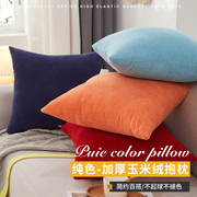 加厚玉米绒抱枕正方形，靠背纯色家用沙发，靠垫现代大抱枕套客厅靠枕
