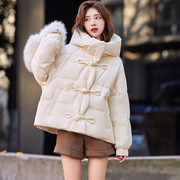 短款羽绒服女2023冬季小个子，气质时尚洋气，宽松新中式白色外套