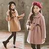 秋冬季女童呢子加厚外套，2023韩版洋气儿童，中长款上衣毛呢大衣
