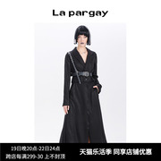 lapargay纳帕佳春季女装黑色上衣百搭休闲长袖西装款短外套