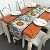 美式乡村欧式地中海风格麻布，餐垫桌旗桌布，蓝向日葵酒店床旗可定制