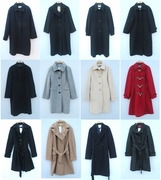 森系vintage复古古着孤品，羊毛日本制长大衣，毛呢女外套818