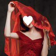 头纱新娘高级2023款红色结婚纱礼服中式短款蕾丝旅拍照