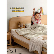 源氏木语实木儿童床，北欧简约卧室1.5木床小户型省空间1.2单人床