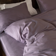 秋冬紫色新疆长绒棉磨毛床品枕套柔软纯棉被套1.8m床单被套四