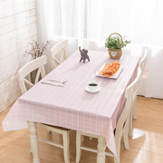 家居大号方格桌布防水耐磨易清理(易清理)客厅，餐桌垫防油防烫餐桌布