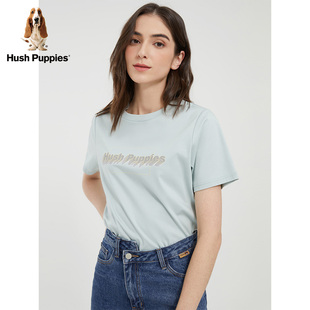 Hush Puppies暇步士女装夏季简约字母印花短袖T恤女HD-22311D