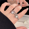 冷淡风开口戒指女小众设计高级感素圈氚气食指戒指女月光石戒指环