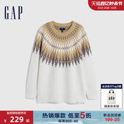 gap女装冬季时尚，宽松廓形粗针套头针织衫潮流，休闲毛衣836323