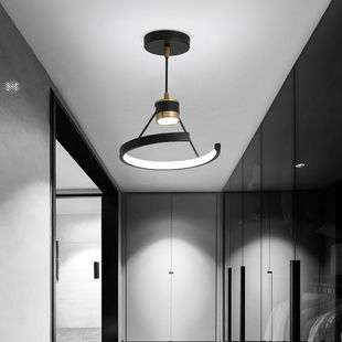 过道灯走廊灯简约现代单头led吊灯创意个性三色灯北欧家用室
