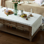 白色蕾丝茶几布桌布(布桌布，)田园北欧简约纯色，电视柜客厅长方形桌旗盖布