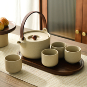 中式陶瓷茶壶泡茶家用茶具套装茶水分离提梁壶带茶漏电陶炉煮茶壶