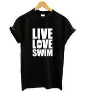 liveloveswim夏季潮流，宽松半袖上衣服情侣短袖，印花圆领体桖g424