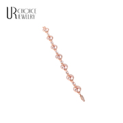 玫瑰金水晶手链ins小众设计简约个性欧美时尚奢华粉色圆水晶礼物