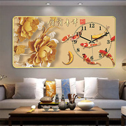 晶瓷挂画挂钟客厅家用时尚2022钟表现代简约创意时钟挂墙挂试