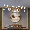 新中式全铜水晶吊灯创意树枝花朵，茶室网红民宿餐厅国风轻奢灯具