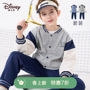 迪士尼男童运动套装2024春装儿童外套裤子两件套大童休闲童装