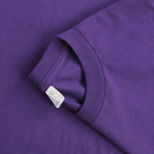 亏本日系罗兰紫运动蓝纯棉圆领日常休闲短袖T恤基础纯色半袖