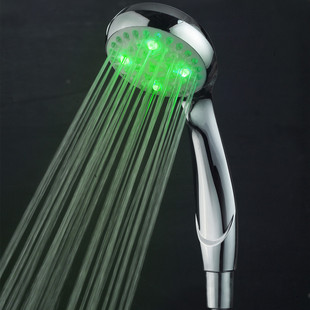 LED七彩发光花洒大号淋浴洗澡专用手持喷头自动发光