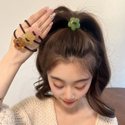 韩国少女百搭花朵发绳甜美可爱简约气质头绳，扎头高级感发圈橡皮筋