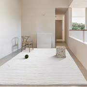 冰丝素色客厅地毯现代北欧ins客厅，卧室高级感加厚茶几地垫可水洗