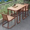 阳台塑木桌椅组合户外庭院休闲防水防晒室外新中式茶几椅子三件套