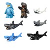 国产第三方兼容樂高鲨鱼人仔玩具加勒比海盗蓝色幽灵模型积木玩具