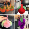 真獭兔毛球水果系列挂饰，柿子玩偶葡萄，钥匙扣苹果书包挂件桃子礼物