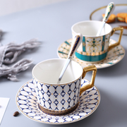 欧式金边咖啡杯英式骨瓷咖啡杯碟套装高档简约下午茶花茶红茶茶具