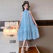 女大童夏装连衣裙，2023韩版洋气，网红无袖公主裙女孩子夏季裙子