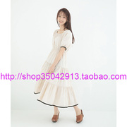 日本adira2023年夏季女式包边，系腰带高腰长款纯色甜美连衣裙