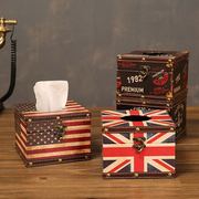 经典复古纸巾盒欧式创意英伦风抽纸盒个性怀旧车用时尚餐纸巾抽盒