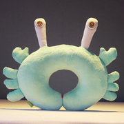 可爱卡通螃蟹创意u型枕头护颈枕，脖子颈椎枕旅行枕办公室午睡u