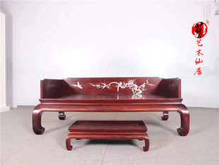 红木赞比亚血檀罗汉床实木，中式红木沙发床明清仿古家具实木床