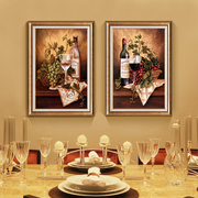 欧式餐厅装饰画酒杯水果壁画吃饭厅挂画厨房单幅油画美式客厅墙画