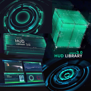 AE脚本900+科技感UI界面元素线条边框屏幕动画预设HUD Library V3