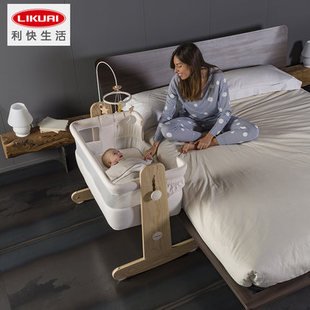 婴儿摇床FOPPA福帕意大利进口实木宝宝床婴儿床 多功能安抚摇篮床