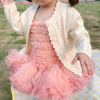 韩版婴儿针织开衫防晒外套甜美春秋，纯棉女童小外套，宝宝毛衣空调衫